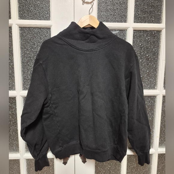 Joah Brown French Terry oversized black sweatshirt pullover - Picture 5 of 11